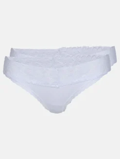 Damen Tanga mit Spitze im 2er Pack