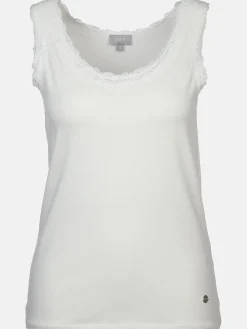 Damen Top mit Spitzenbesatz