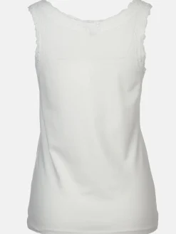 Damen Top mit Spitzenbesatz