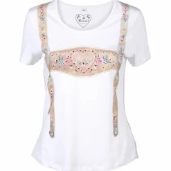 Damen Trachtenshirt mit Schmucksteinen