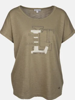 Damen T-Shirt mit Glitzerfrontprint