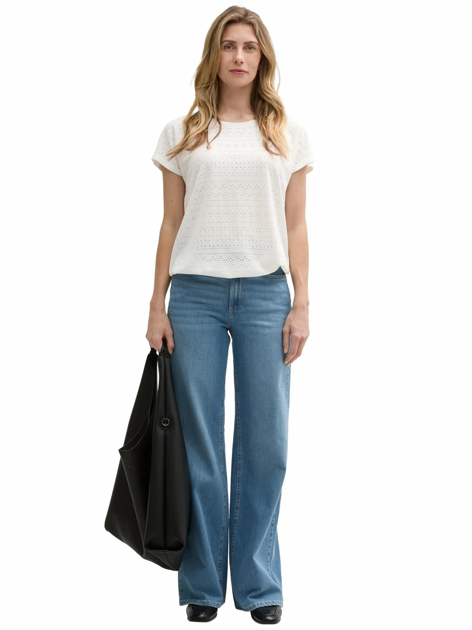 Damen T-Shirt mit Lochmuster