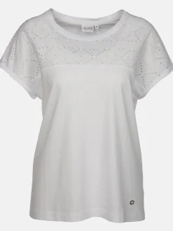 Damen T-Shirt mit Lochstickerei