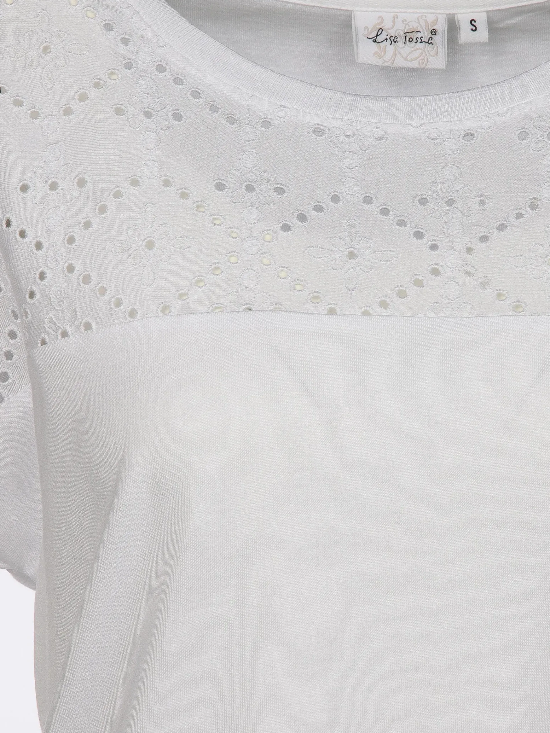 Damen T-Shirt mit Lochstickerei