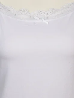 Damen Unterhemd mit Spitze im 2er Pack