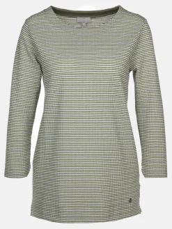 Damen Wabenstrukturshirt mit Streifen