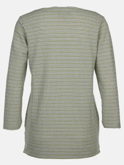 Damen Wabenstrukturshirt mit Streifen