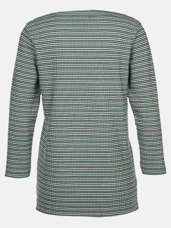 Damen Wabenstrukturshirt mit Streifen