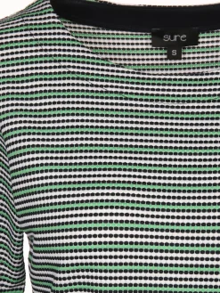 Damen Wabenstrukturshirt mit Streifen