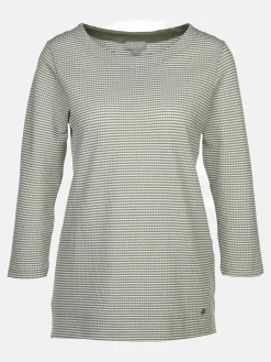 Damen Wabenstrukturshirt mit Streifen