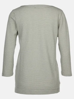 Damen Wabenstrukturshirt mit Streifen