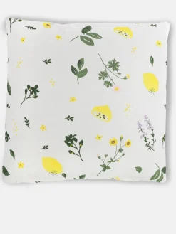 Dekokissen mit kleinem Zitronenprint, 45x45cm, mit Füllung