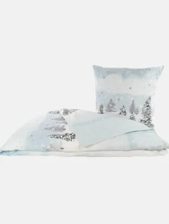 Feinbiber Bettwäsche mit winterlichem Motiv, 155x220cm