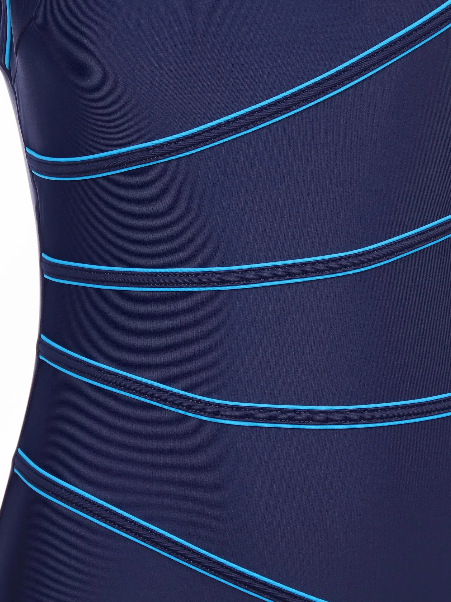 Große Größen Badeanzug mit farbigen Paspelstreifen