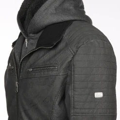 Herren Bikerjacke 2in1 mit Kapuze