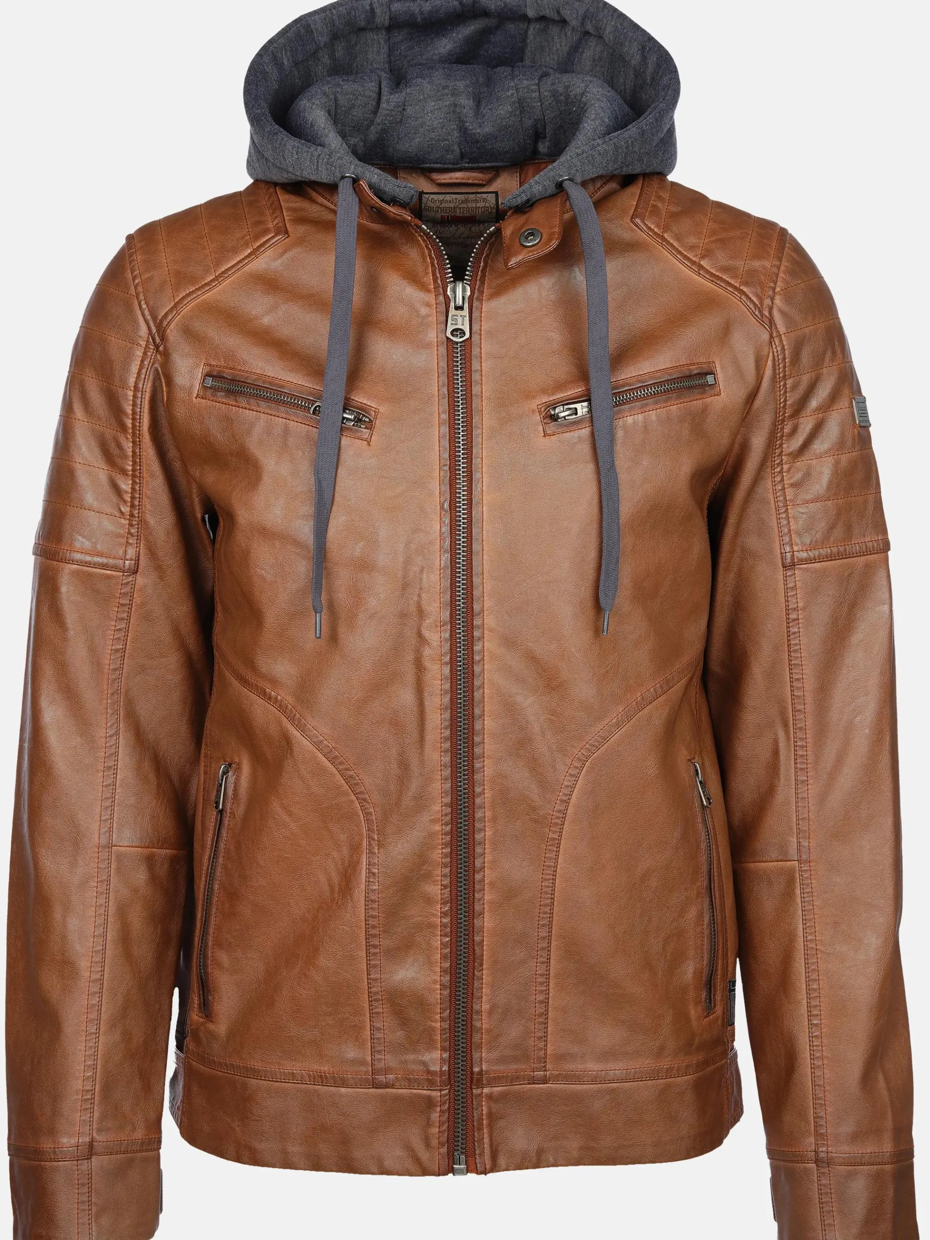 Herren Bikerjacke mit abnehmbarer Kapuze