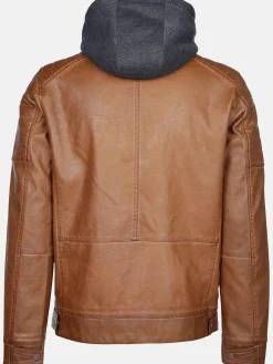 Herren Bikerjacke mit abnehmbarer Kapuze