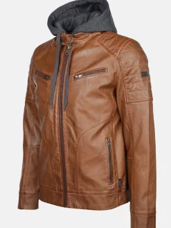 Herren Bikerjacke mit abnehmbarer Kapuze