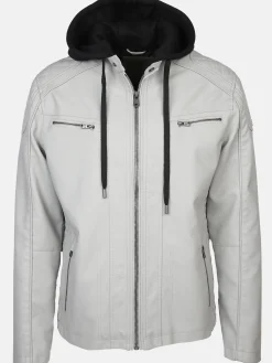 Herren Bikerjacke mit abnehmbarer Kapuze