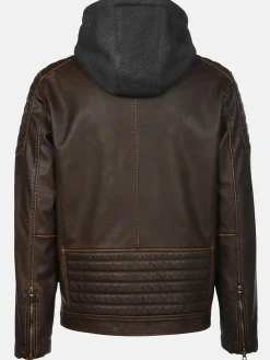 Herren Bikerjacke mit abnehmbarer Kapuze