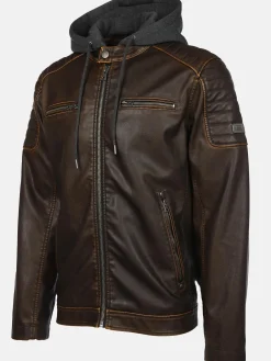 Herren Bikerjacke mit abnehmbarer Kapuze