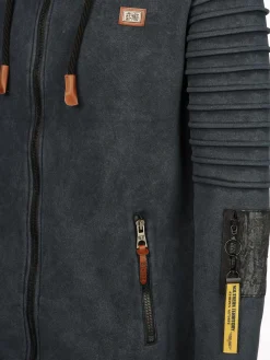 Herren Bikersweatjacke mit Kapuze