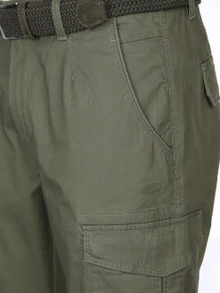 Herren Cargohose mit Flechtgürtel