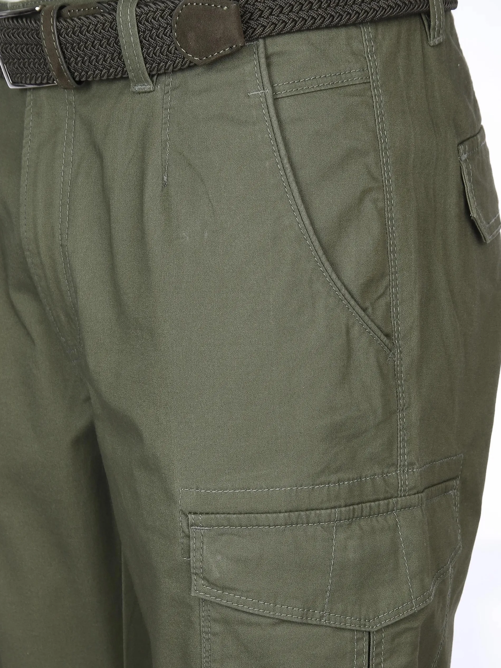 Herren Cargohose mit Flechtgürtel