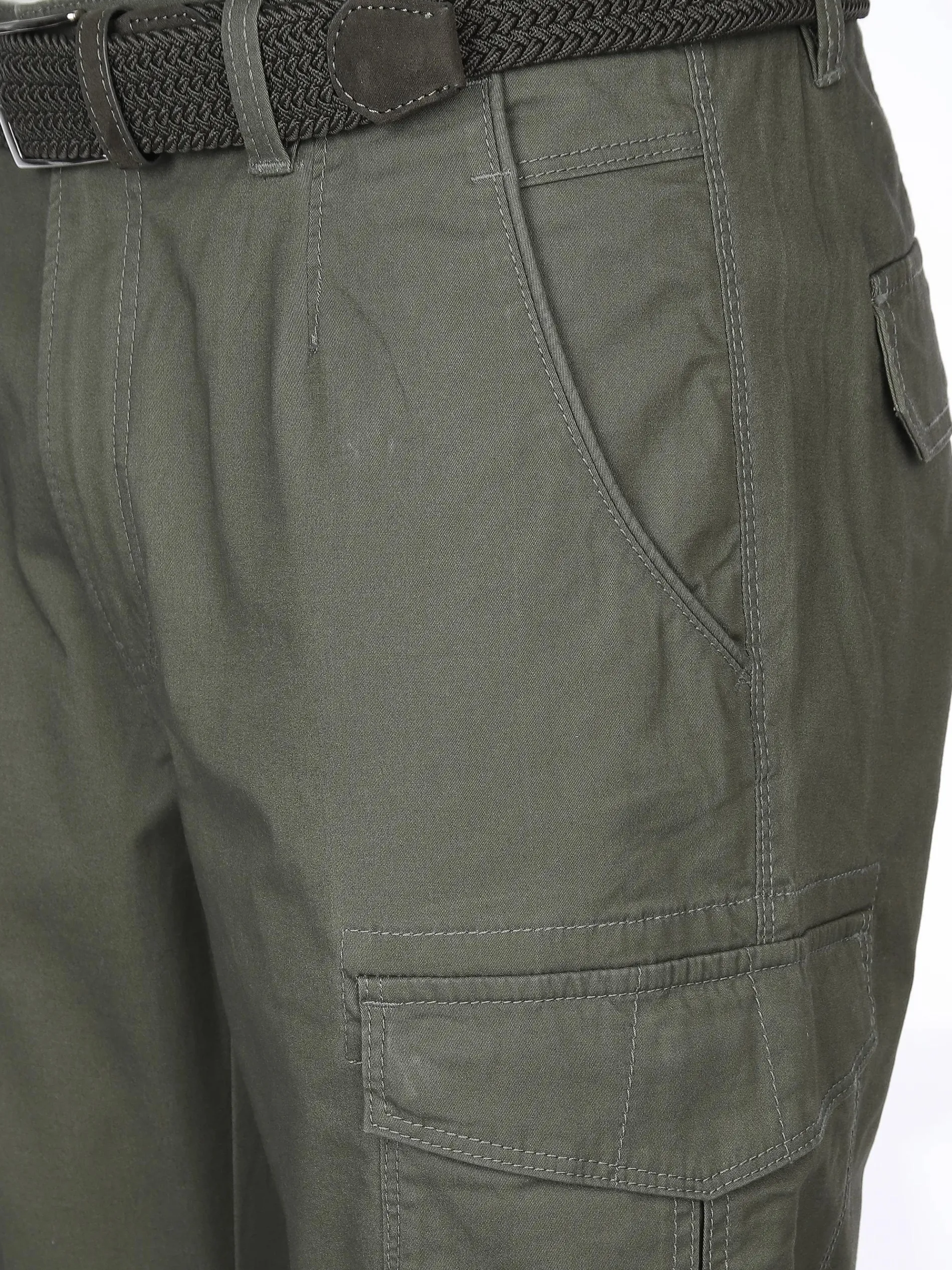 Herren Cargohose mit Flechtgürtel