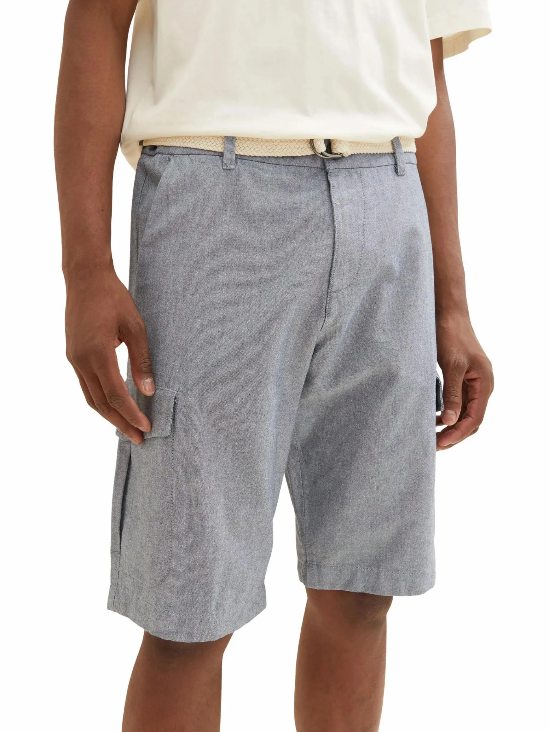 Herren Cargoshorts mit Flechtgürtel