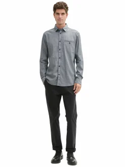 Herren Freizeithemd in ganz feiner Pünktchenstruktur