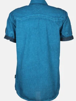 Herren Freizeithemd mit Brusttaschen in Oilwash-Optik