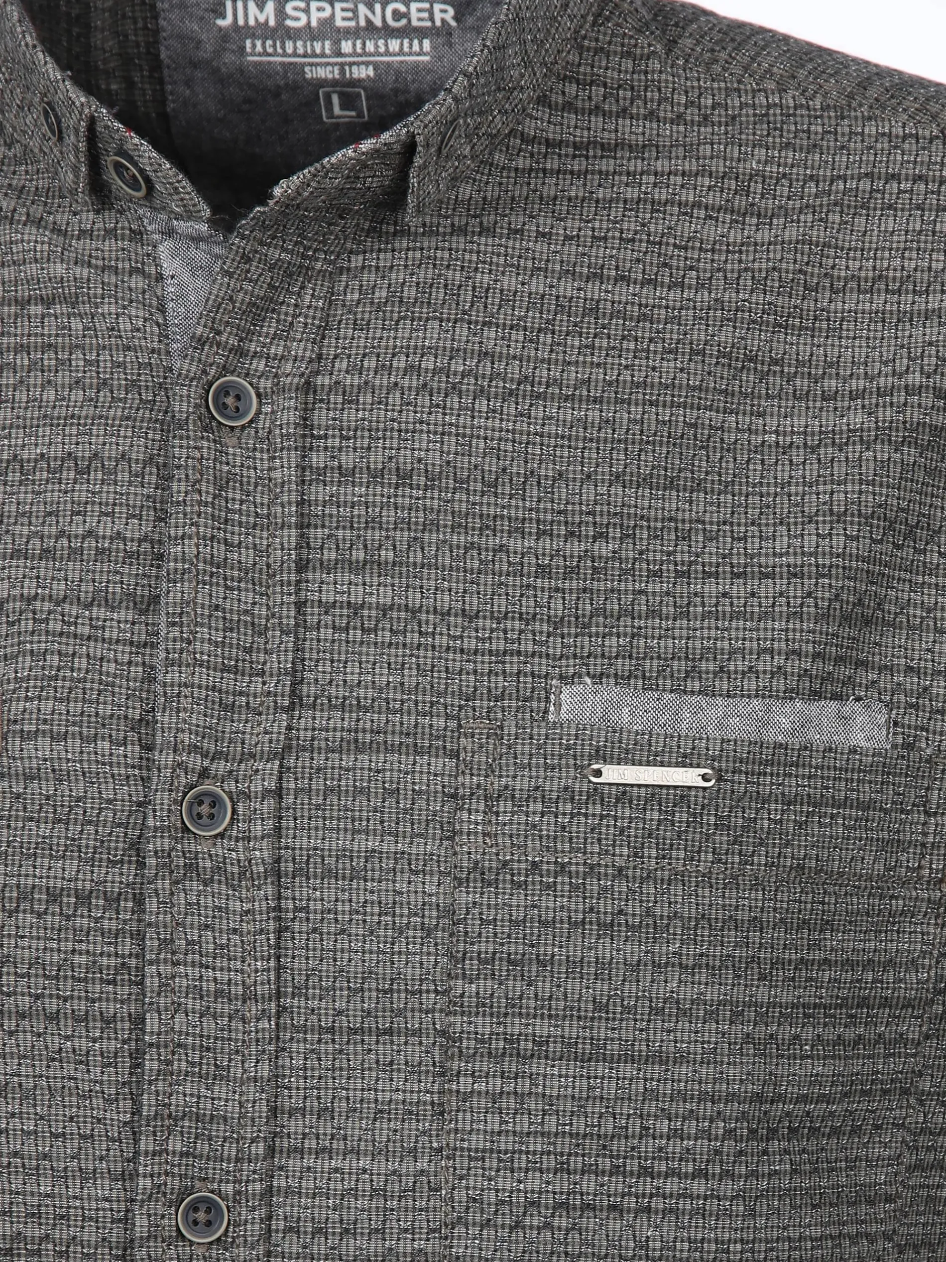 Herren Freizeithemd mit Stehkragen