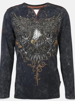 Herren Henley Shirt mit Print