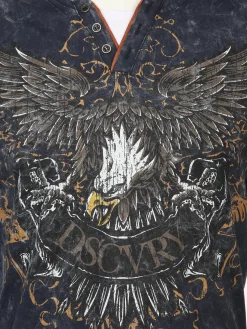 Herren Henley Shirt mit Print