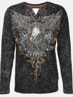 Herren Henley Shirt mit Print