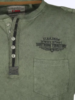 Herren Henleyshirt im Used Look