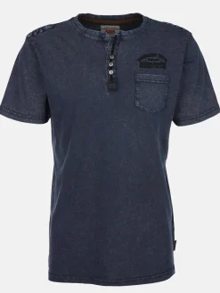 Herren Henleyshirt im Used Look