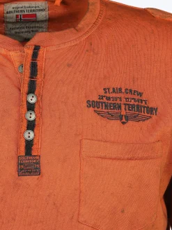 Herren Henleyshirt im Used Look