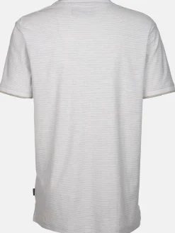 Herren Henleyshirt in melierter Streifenoptik