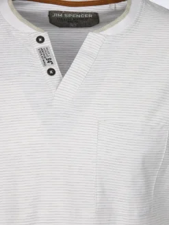 Herren Henleyshirt in melierter Streifenoptik