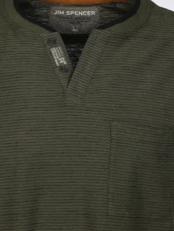 Herren Henleyshirt in melierter Streifenoptik