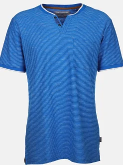 Herren Henleyshirt in melierter Streifenoptik