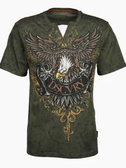 Herren Henleyshirt mit auffälligem Frontprint