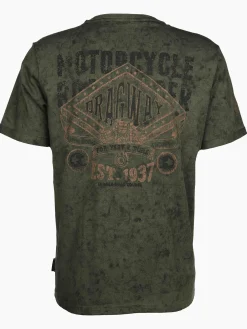 Herren Henleyshirt mit auffälligem Frontprint