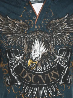 Herren Henleyshirt mit auffälligem Frontprint