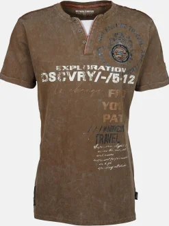 Herren Henleyshirt mit Front-und Backprint