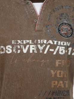 Herren Henleyshirt mit Front-und Backprint