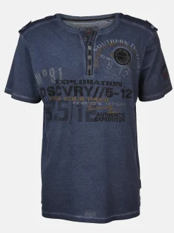 Herren Henleyshirt mit Frontprint