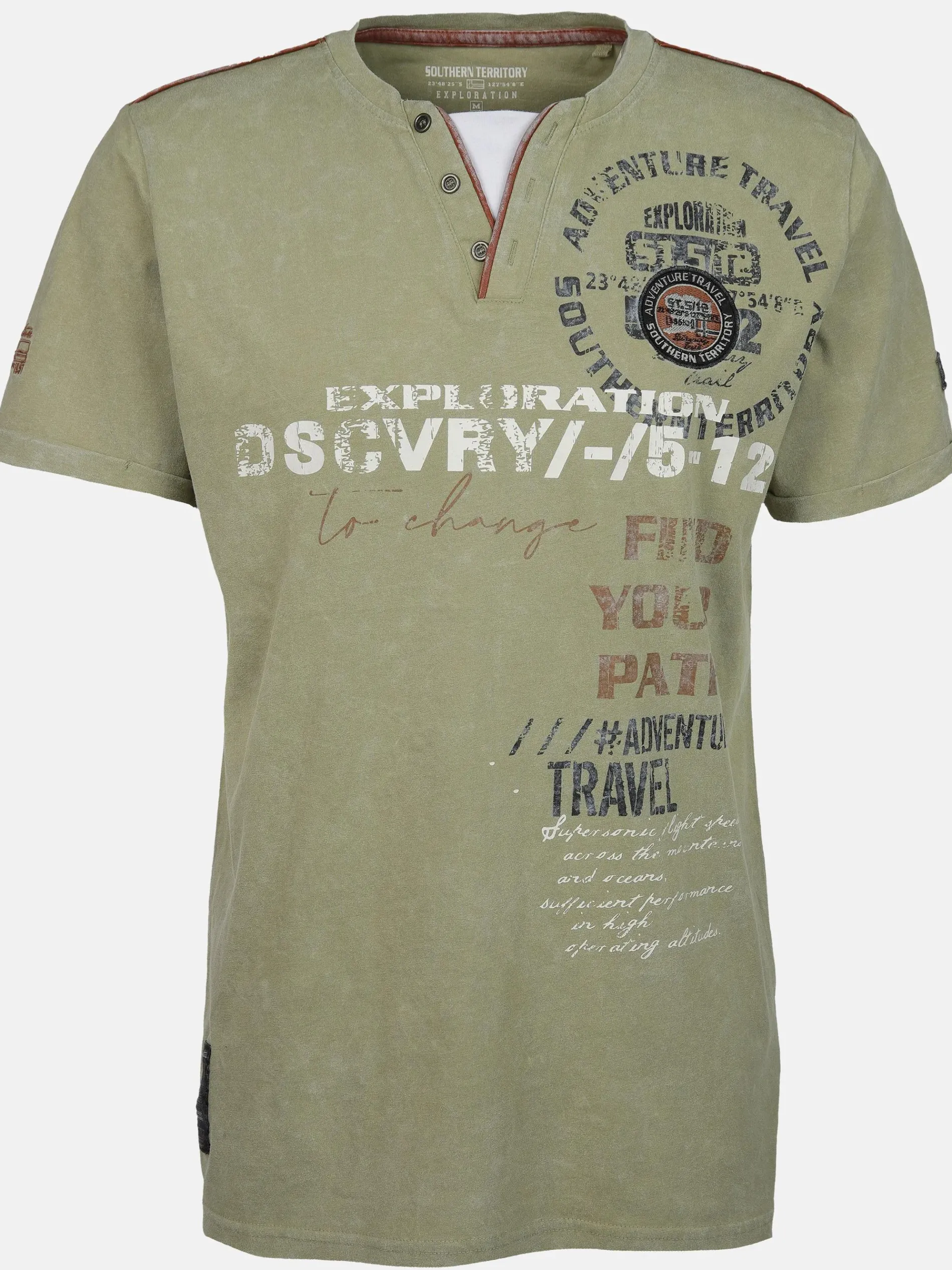 Herren Henleyshirt mit Front-und Backprint